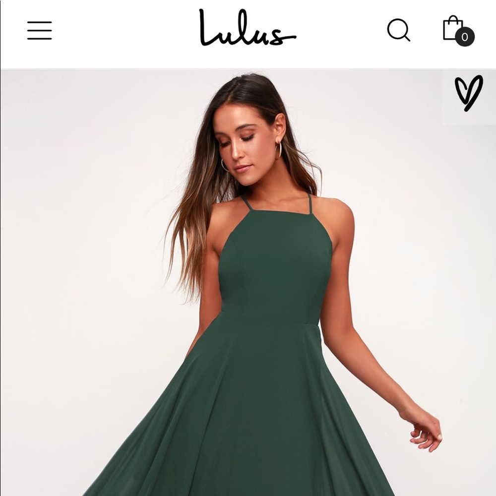 Lulus mythical kind of love dark green maxi dress
